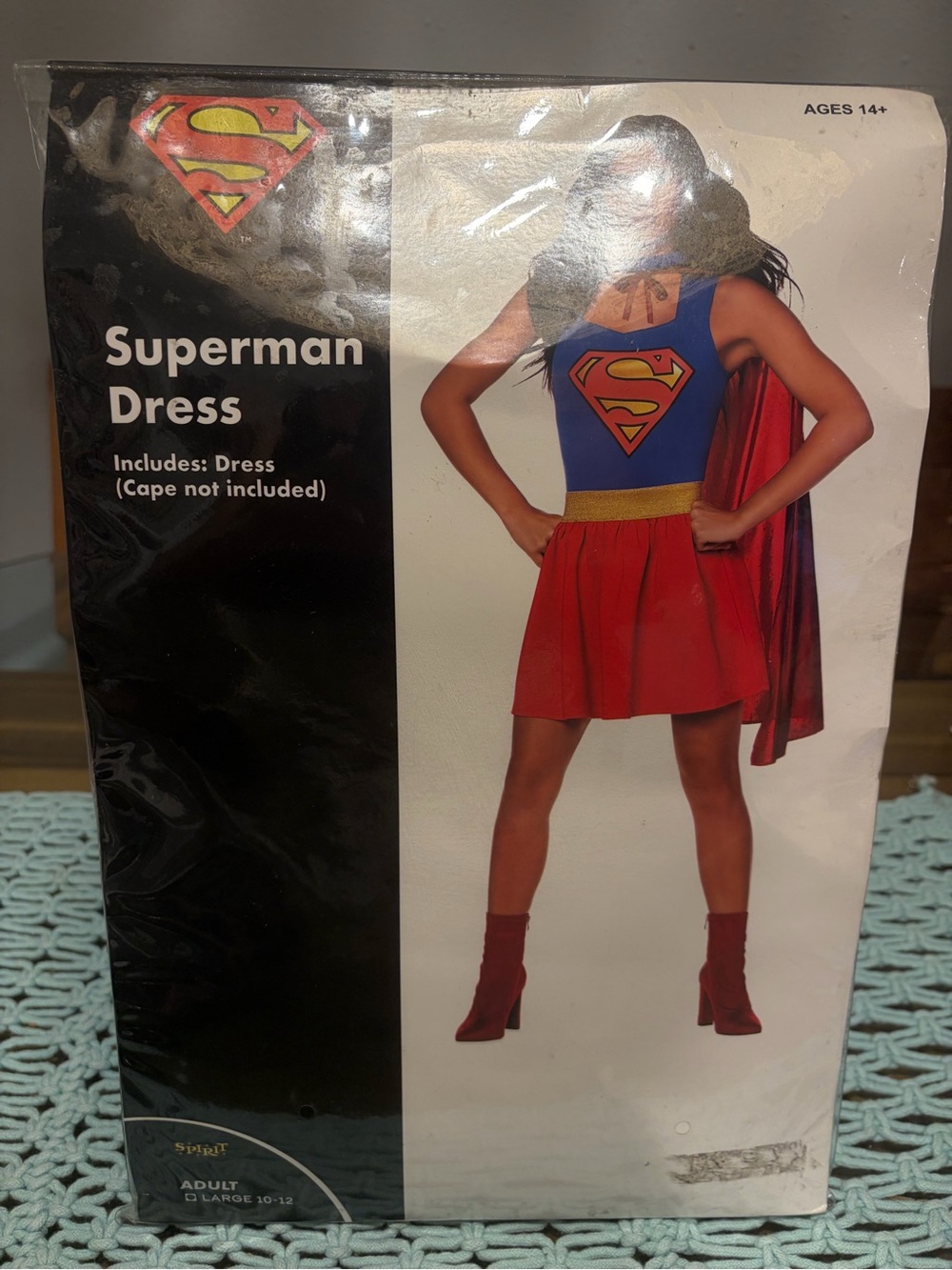 Superman Superwoman Dress - Spirit - Blue, Red, Gold NWT LARGE